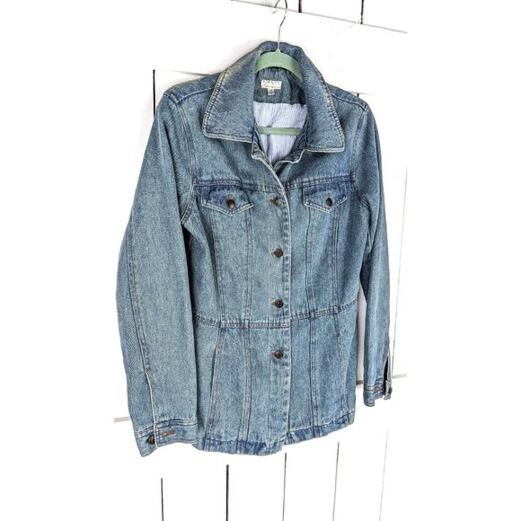 90s vintage blue jean denim lined chambray jacket - Picture 4 of 7